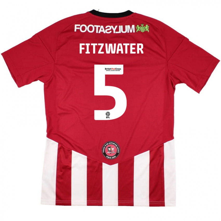 Criança Camisola Jack Fitzwater #5 Vermelho Branco Principal 2024/25 Camisa