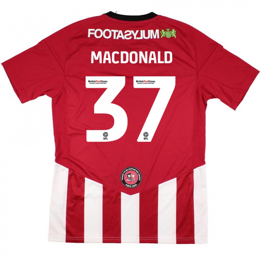 Criança Camisola Shaun Macdonald #37 Vermelho Branco Principal 2024/25 Camisa