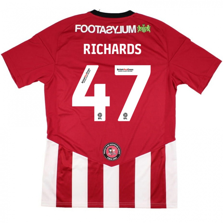 Criança Camisola Jake Richards #47 Vermelho Branco Principal 2024/25 Camisa