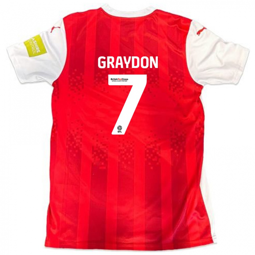 Criança Camisola Ryan Graydon #7 Vermelho Branco Principal 2024/25 Camisa