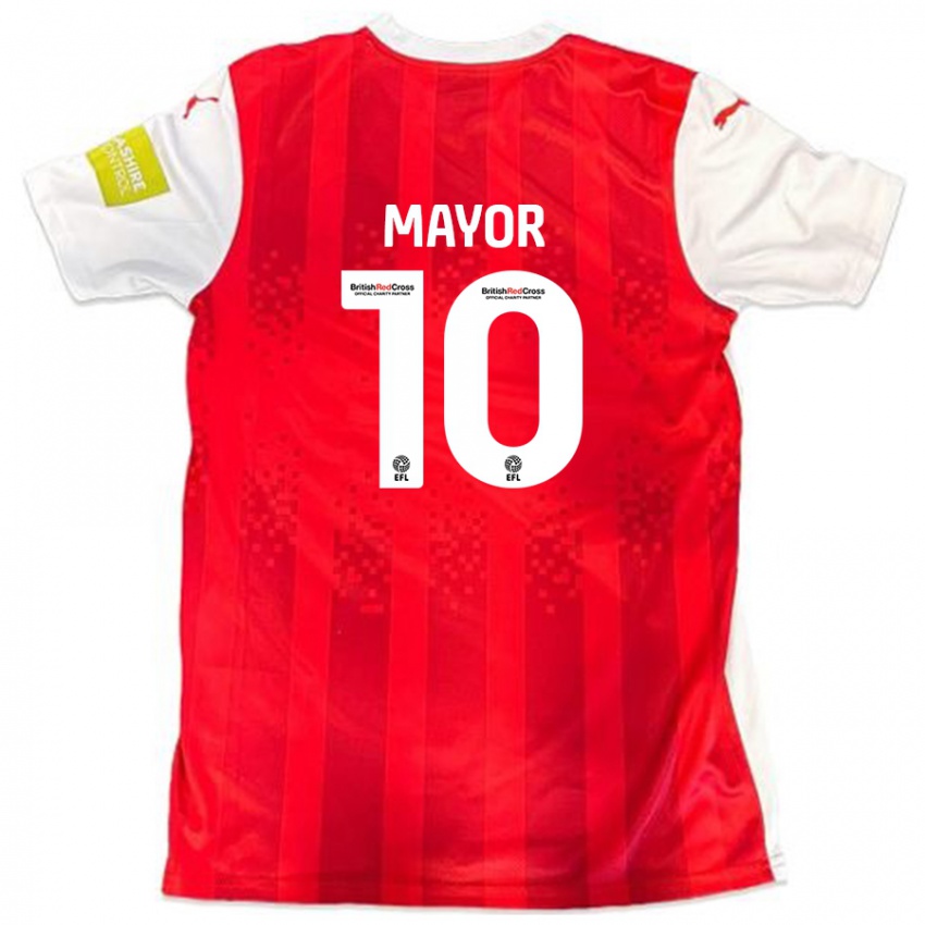 Criança Camisola Danny Mayor #10 Vermelho Branco Principal 2024/25 Camisa