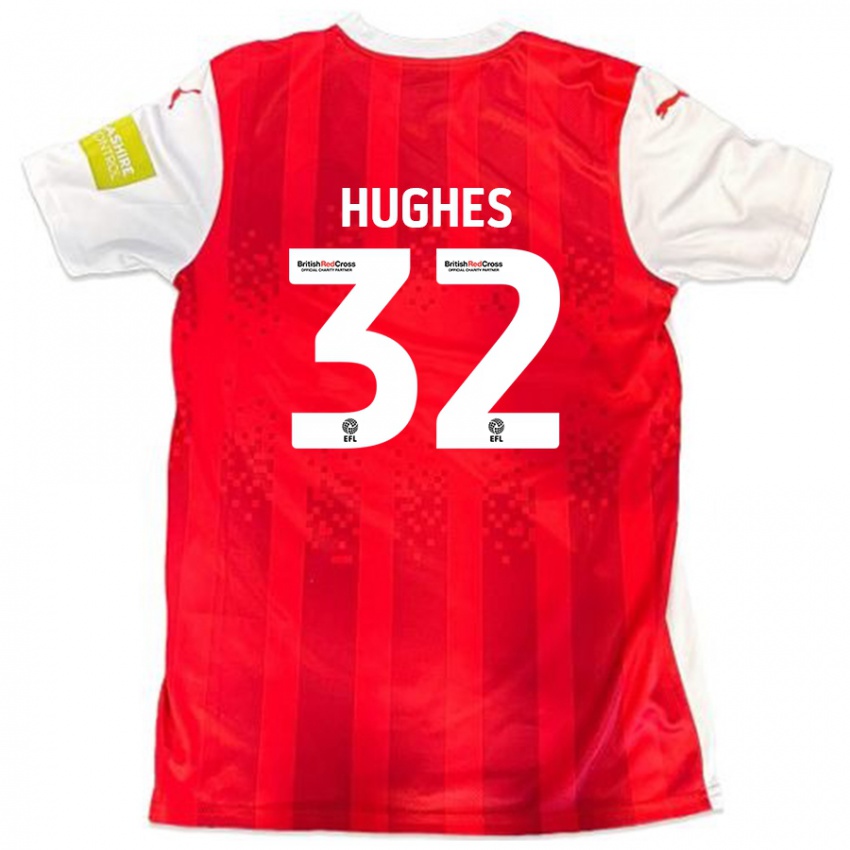 Criança Camisola Kayden Hughes #32 Vermelho Branco Principal 2024/25 Camisa