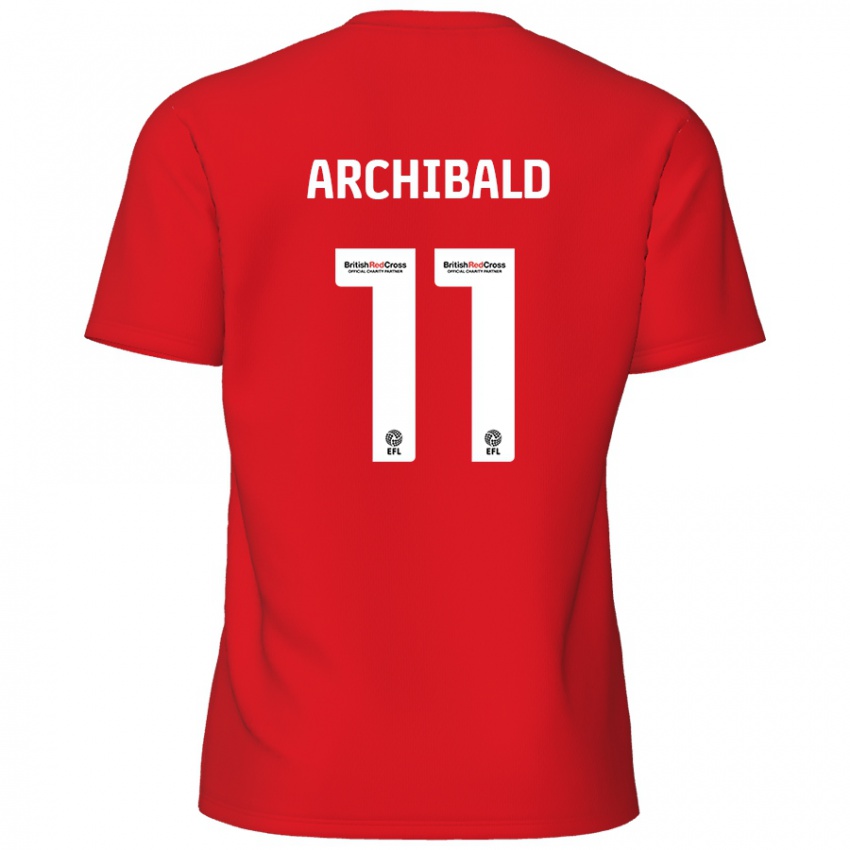 Criança Camisola Theo Archibald #11 Vermelho Principal 2024/25 Camisa