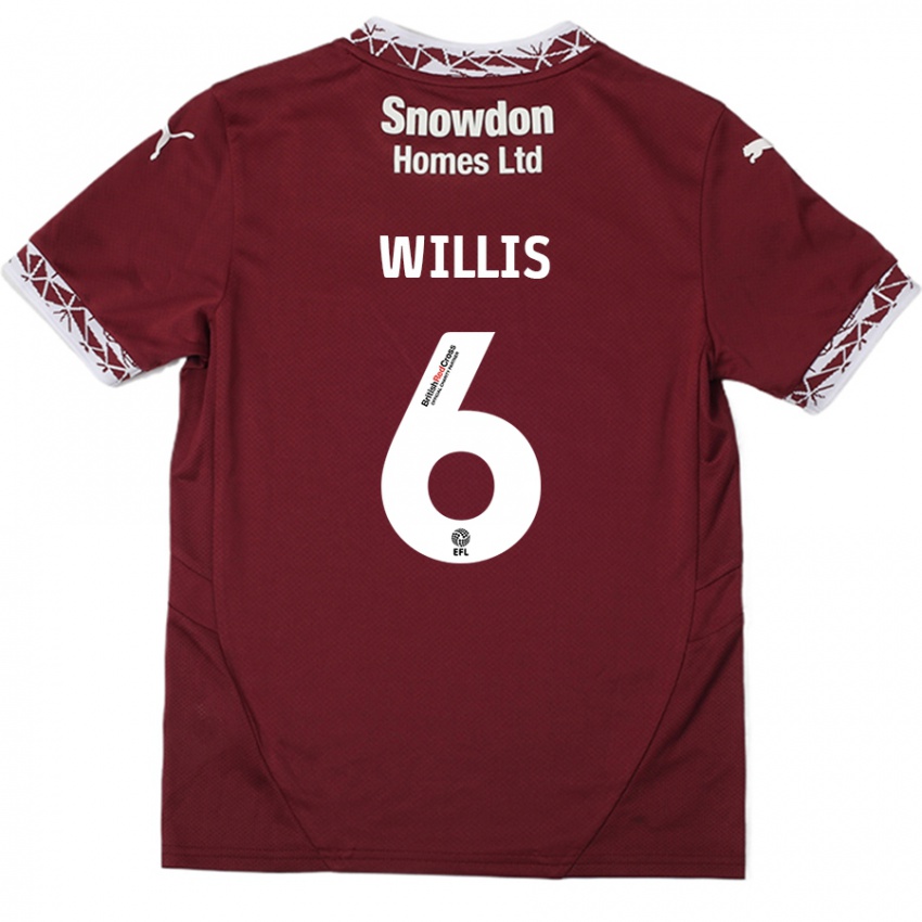 Criança Camisola Jordan Willis #6 Borgonha Principal 2024/25 Camisa