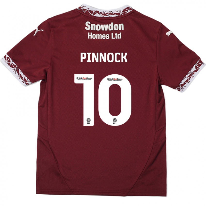 Criança Camisola Mitch Pinnock #10 Borgonha Principal 2024/25 Camisa