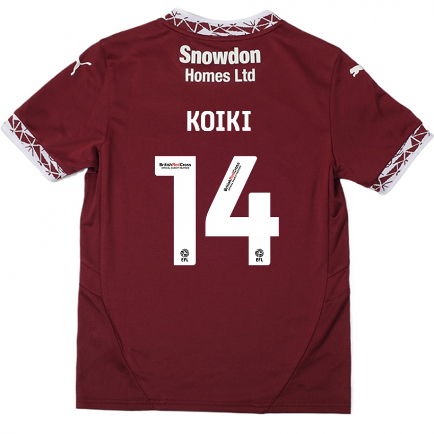 Criança Camisola Ali Koiki #14 Borgonha Principal 2024/25 Camisa