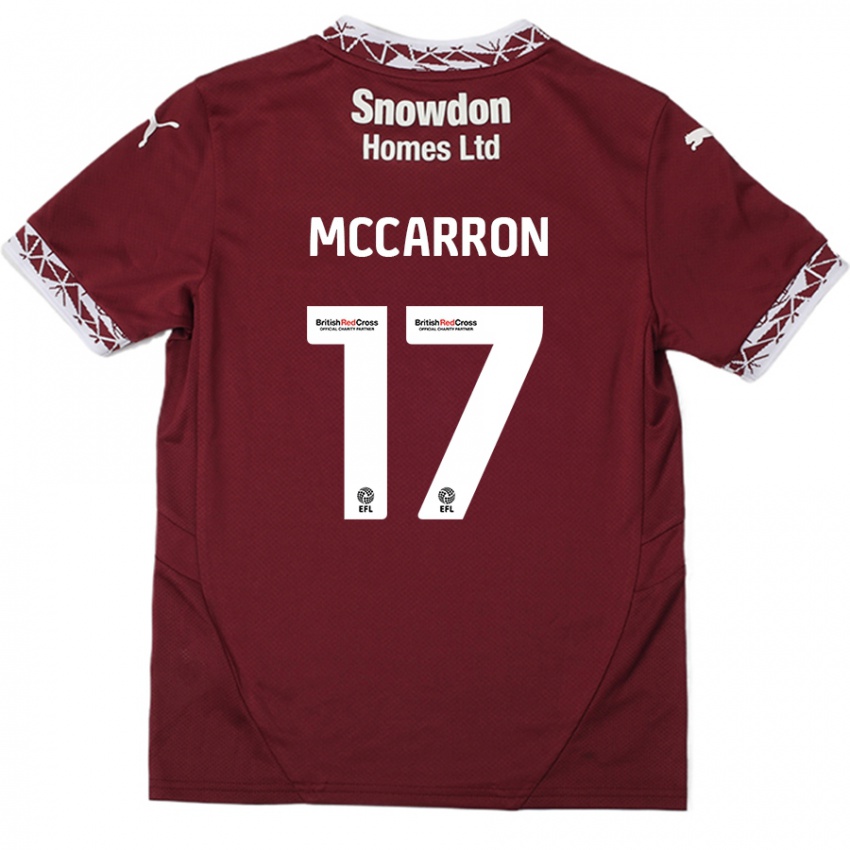 Criança Camisola Liam Mccarron #17 Borgonha Principal 2024/25 Camisa