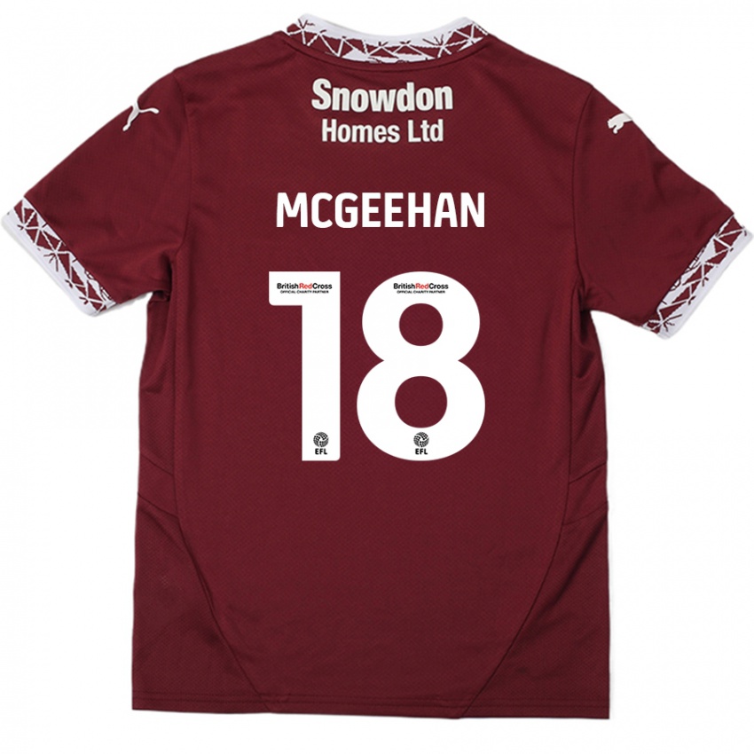 Criança Camisola Cameron Mcgeehan #18 Borgonha Principal 2024/25 Camisa