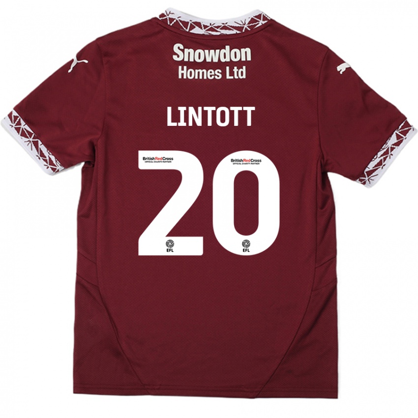 Criança Camisola Harvey Lintott #20 Borgonha Principal 2024/25 Camisa