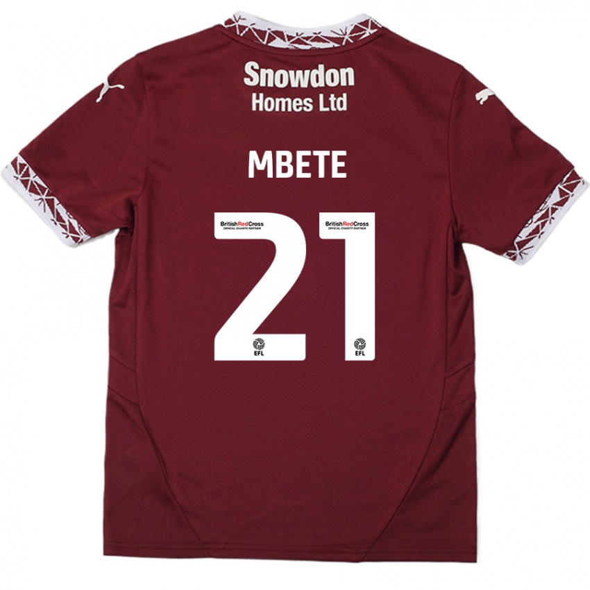 Criança Camisola Luke Mbete #21 Borgonha Principal 2024/25 Camisa