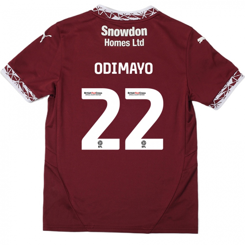 Criança Camisola Akin Odimayo #22 Borgonha Principal 2024/25 Camisa