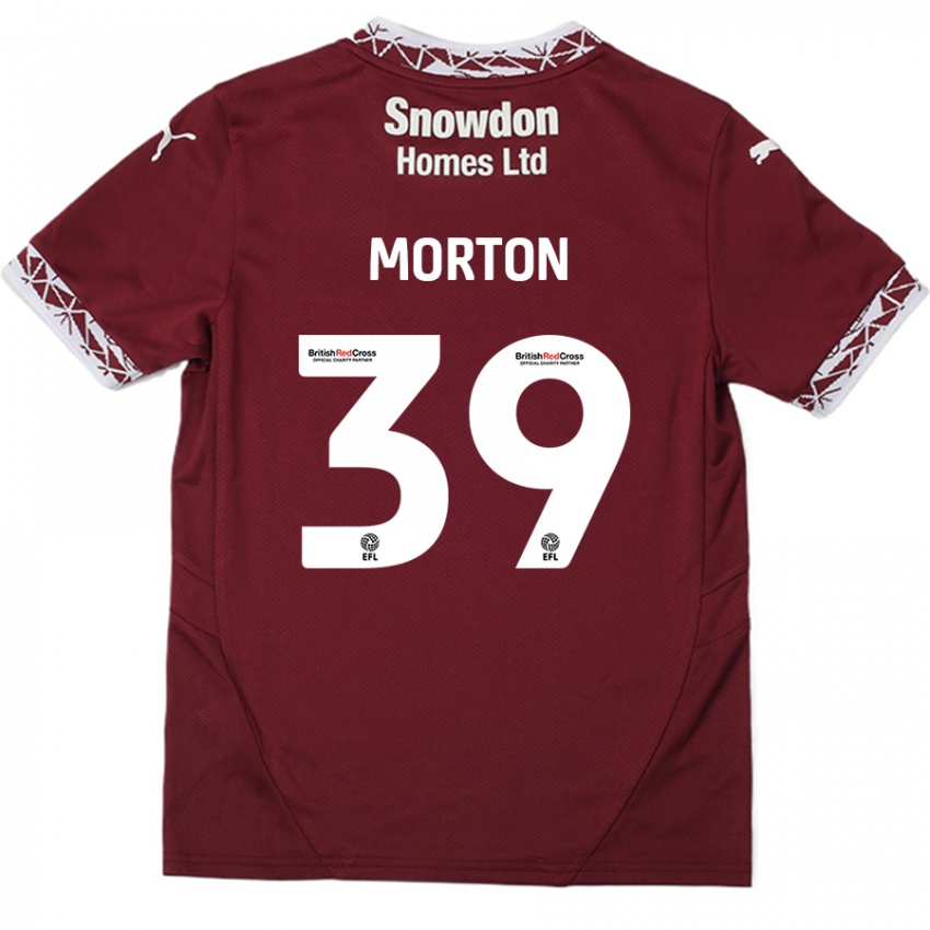 Criança Camisola Callum Morton #39 Borgonha Principal 2024/25 Camisa