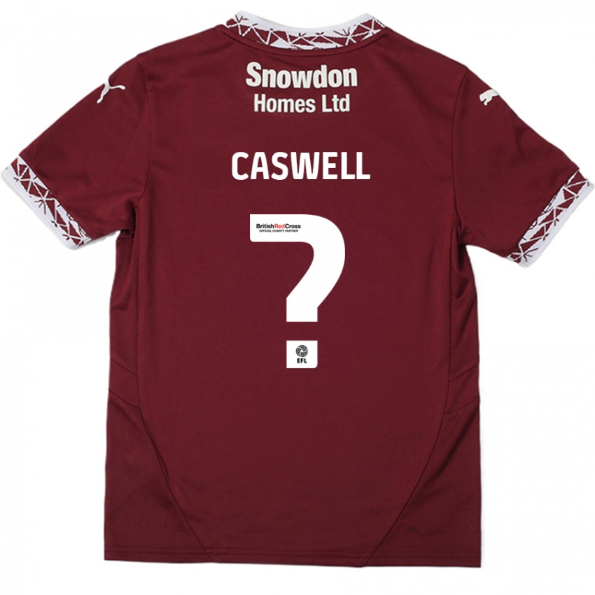 Criança Camisola Jordan Caswell #0 Borgonha Principal 2024/25 Camisa