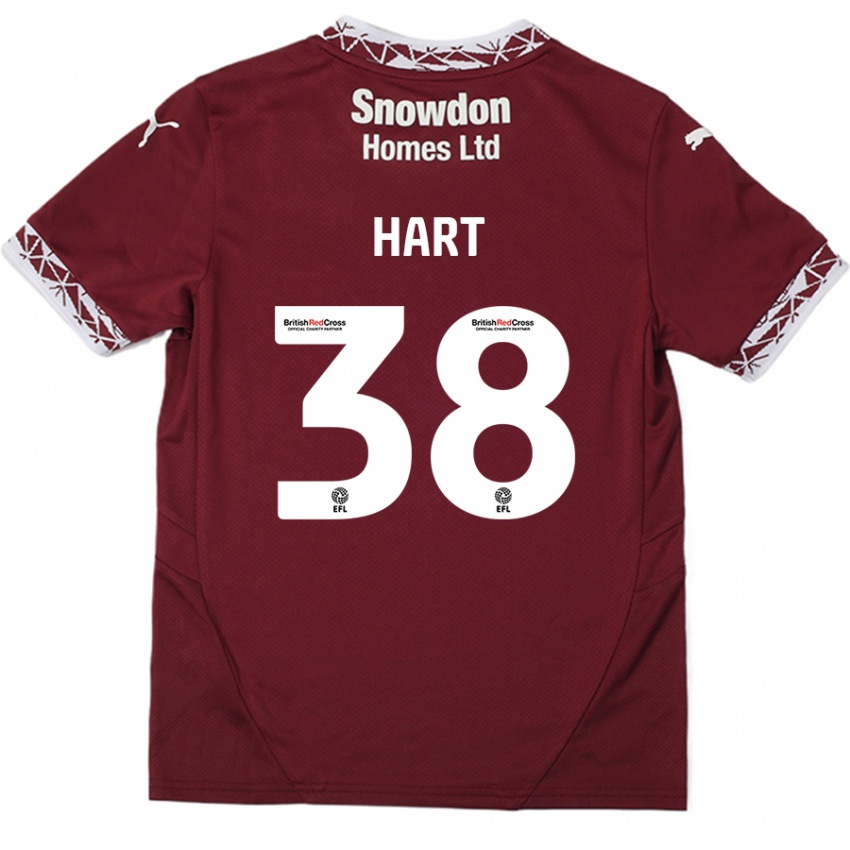 Criança Camisola Jamari Hart #38 Borgonha Principal 2024/25 Camisa