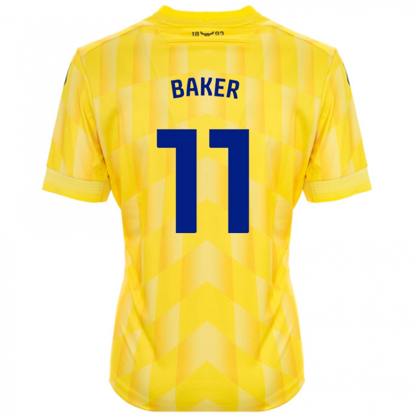 Criança Camisola Sophie Baker #11 Amarelo Principal 2024/25 Camisa