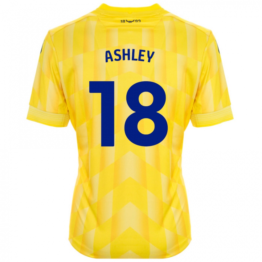 Criança Camisola Alex Ashley #18 Amarelo Principal 2024/25 Camisa