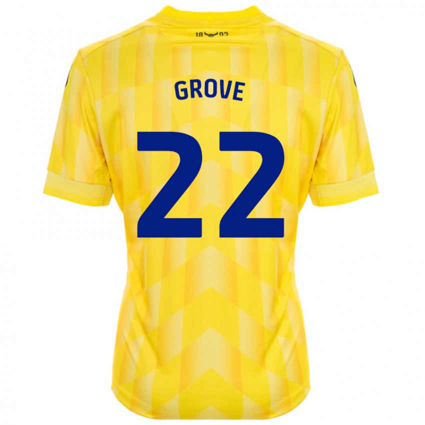 Criança Camisola Jade Grove #22 Amarelo Principal 2024/25 Camisa