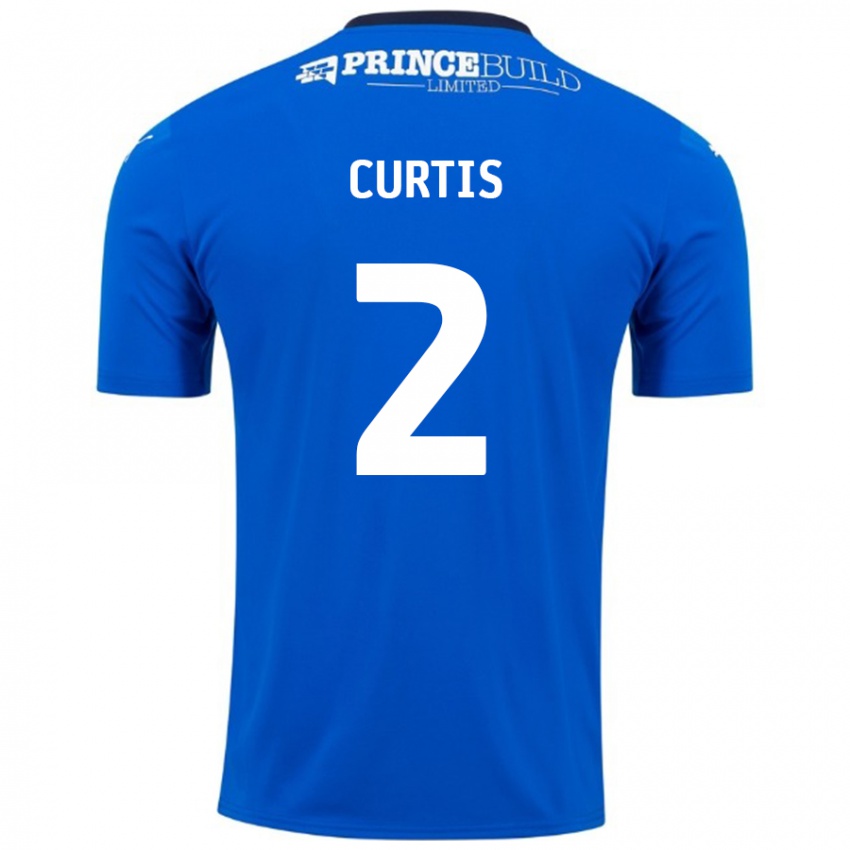 Criança Camisola Sam Curtis #2 Branco Azul Principal 2024/25 Camisa