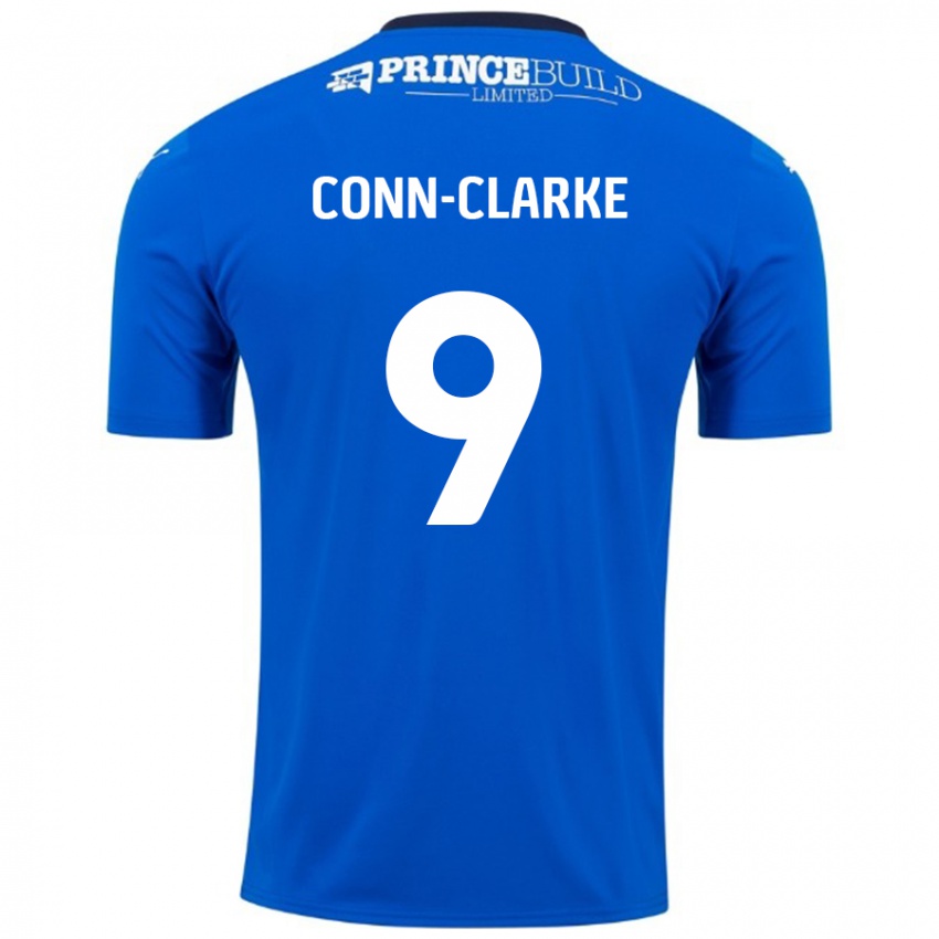 Criança Camisola Chris Conn-Clarke #9 Branco Azul Principal 2024/25 Camisa