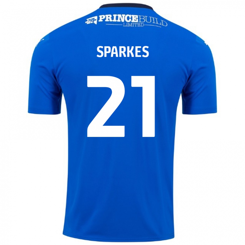 Criança Camisola Jack Sparkes #21 Branco Azul Principal 2024/25 Camisa