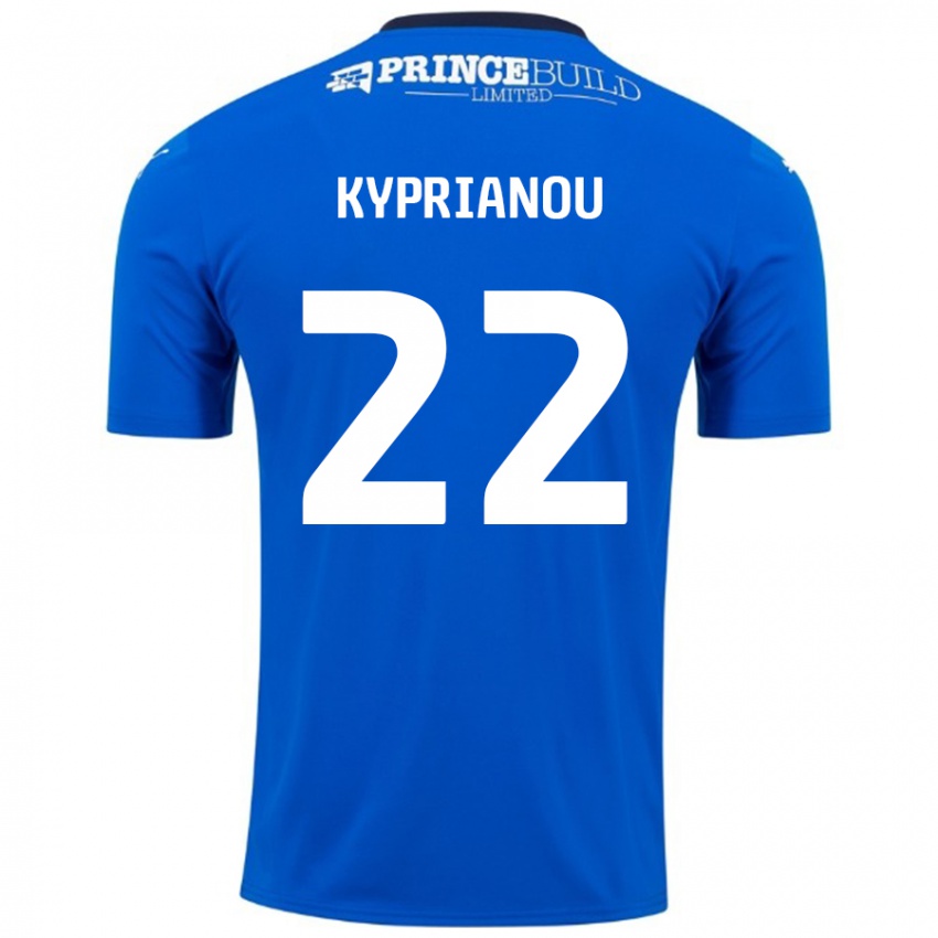 Criança Camisola Hector Kyprianou #22 Branco Azul Principal 2024/25 Camisa