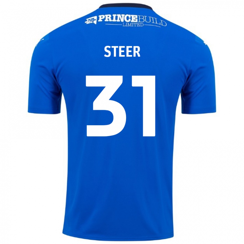 Criança Camisola Jed Steer #31 Branco Azul Principal 2024/25 Camisa