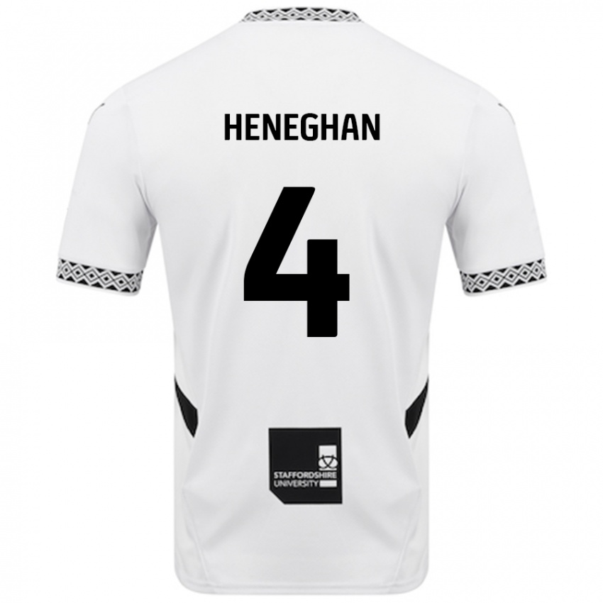 Criança Camisola Ben Heneghan #4 Branco Principal 2024/25 Camisa