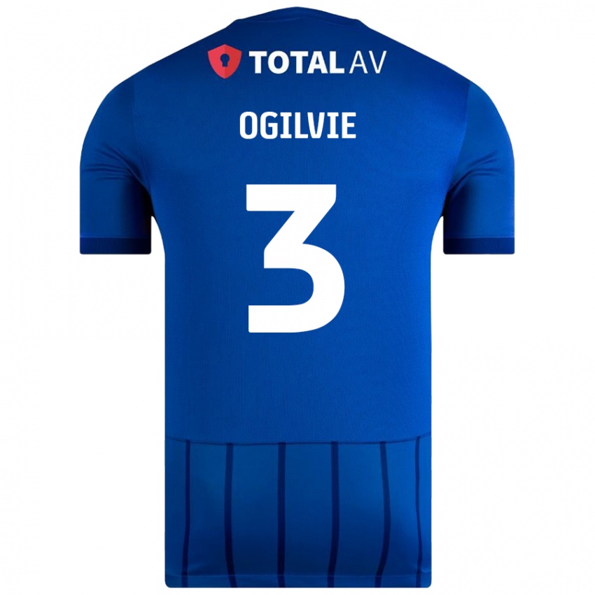 Criança Camisola Connor Ogilvie #3 Azul Principal 2024/25 Camisa