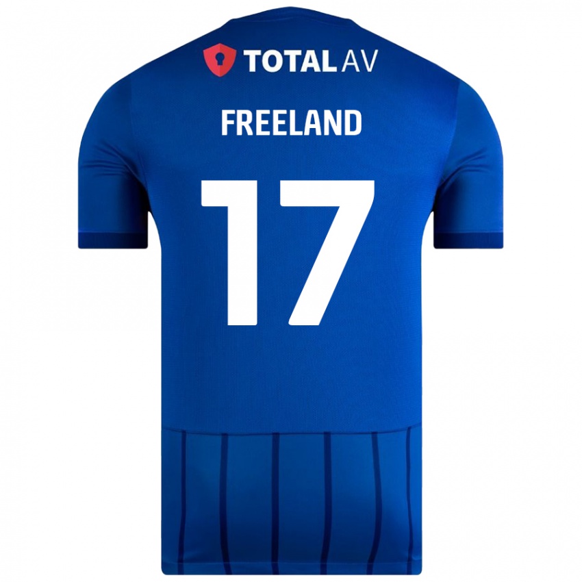 Criança Camisola Georgie Freeland #17 Azul Principal 2024/25 Camisa