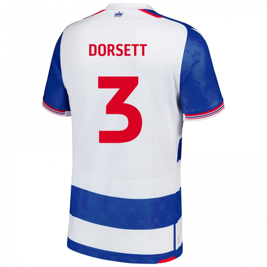 Criança Camisola Jeriel Dorsett #3 Branco Azul Principal 2024/25 Camisa