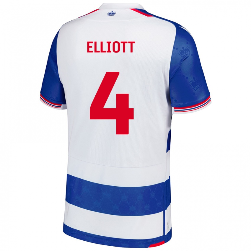 Criança Camisola Ben Elliott #4 Branco Azul Principal 2024/25 Camisa