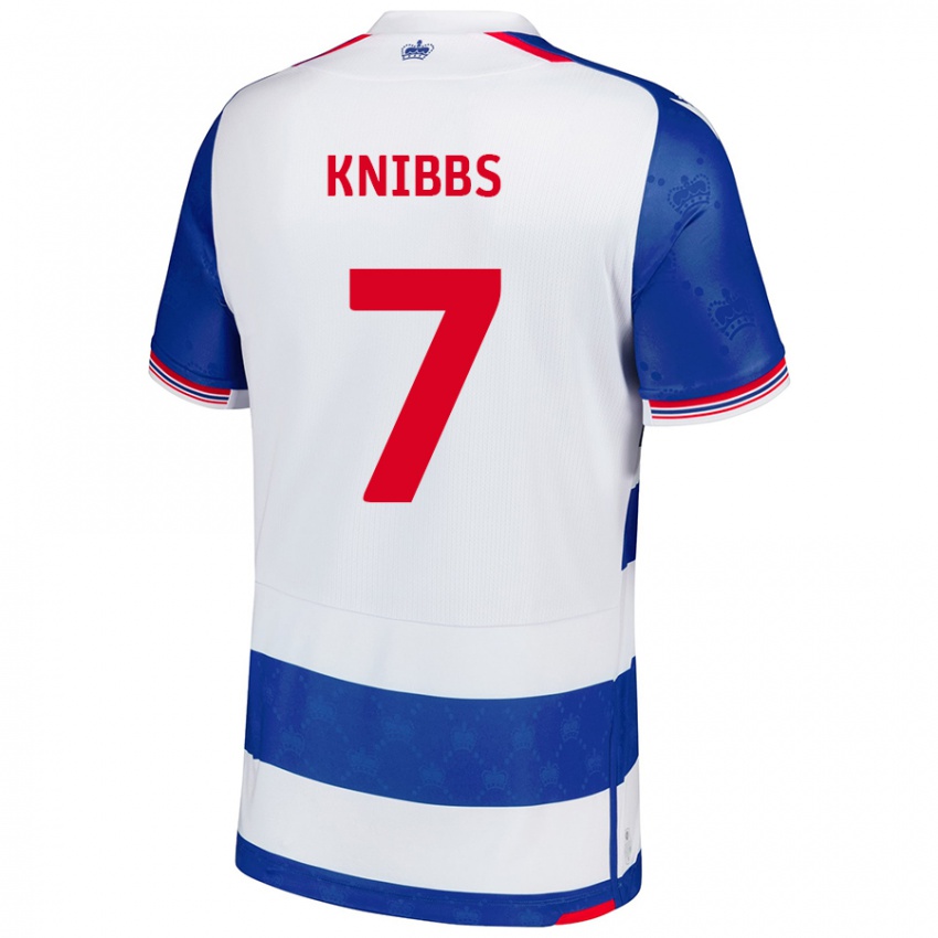 Criança Camisola Harvey Knibbs #7 Branco Azul Principal 2024/25 Camisa