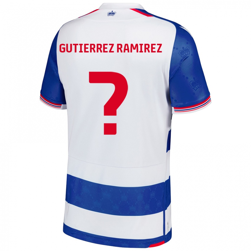 Criança Camisola William Gutierrez Ramirez #0 Branco Azul Principal 2024/25 Camisa