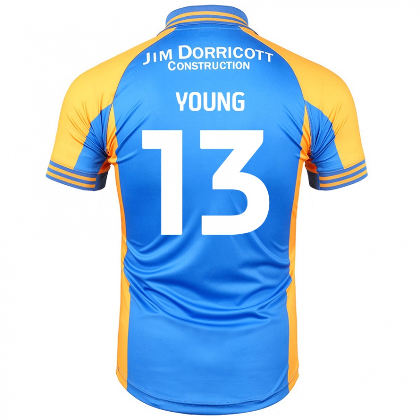 Criança Camisola Joe Young #13 Âmbar Azul Principal 2024/25 Camisa