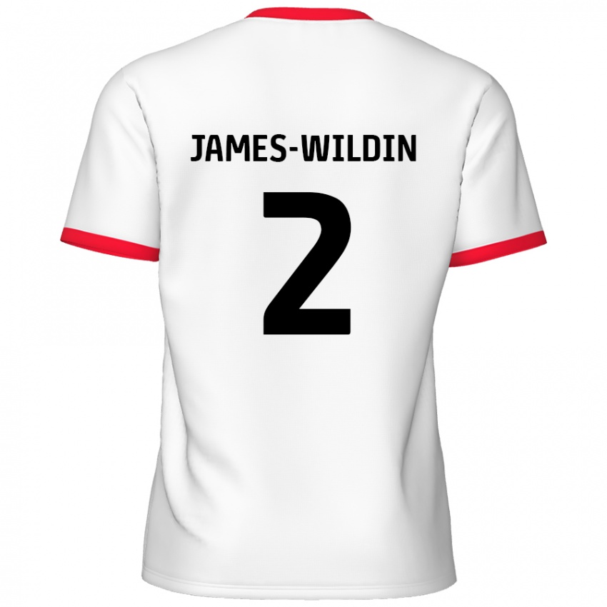 Criança Camisola Luther James-Wildin #2 Vermelho Branco Principal 2024/25 Camisa