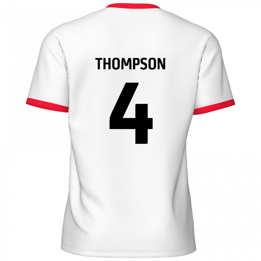 Criança Camisola Nathan Thompson #4 Vermelho Branco Principal 2024/25 Camisa