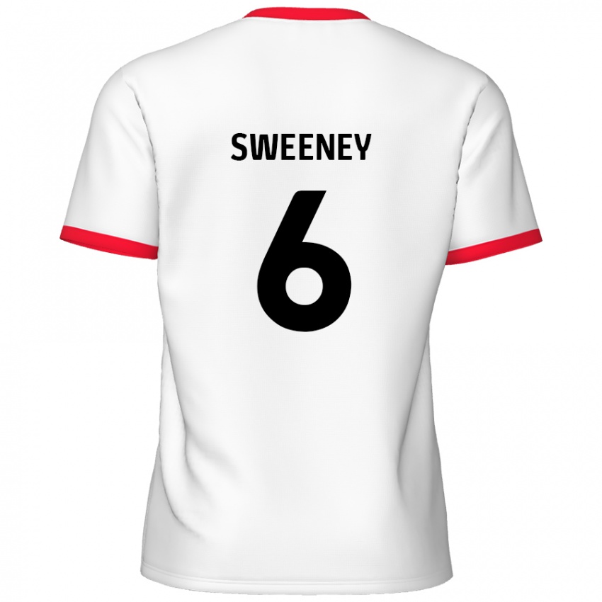 Criança Camisola Dan Sweeney #6 Vermelho Branco Principal 2024/25 Camisa