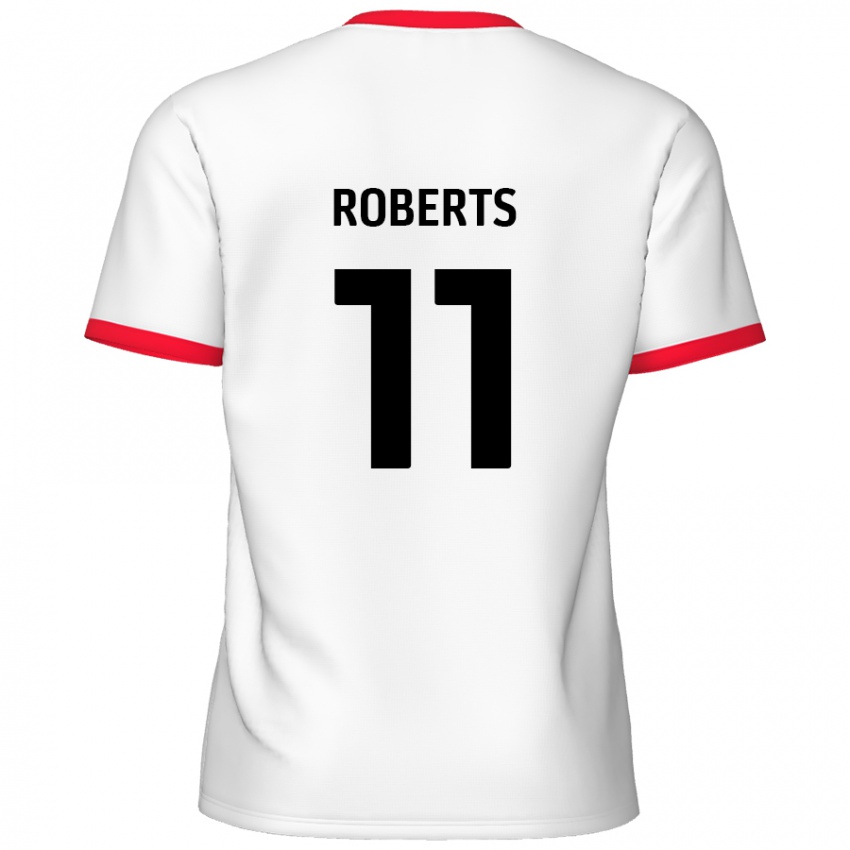 Criança Camisola Jordan Roberts #11 Vermelho Branco Principal 2024/25 Camisa