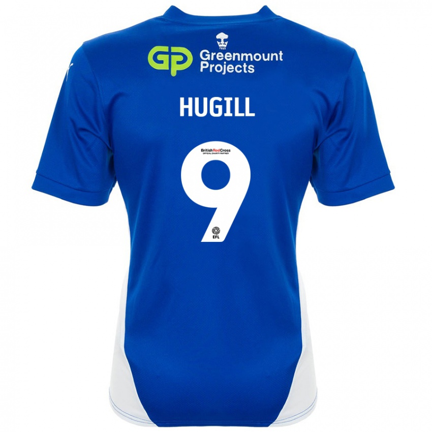 Criança Camisola Joe Hugill #9 Branco Azul Principal 2024/25 Camisa