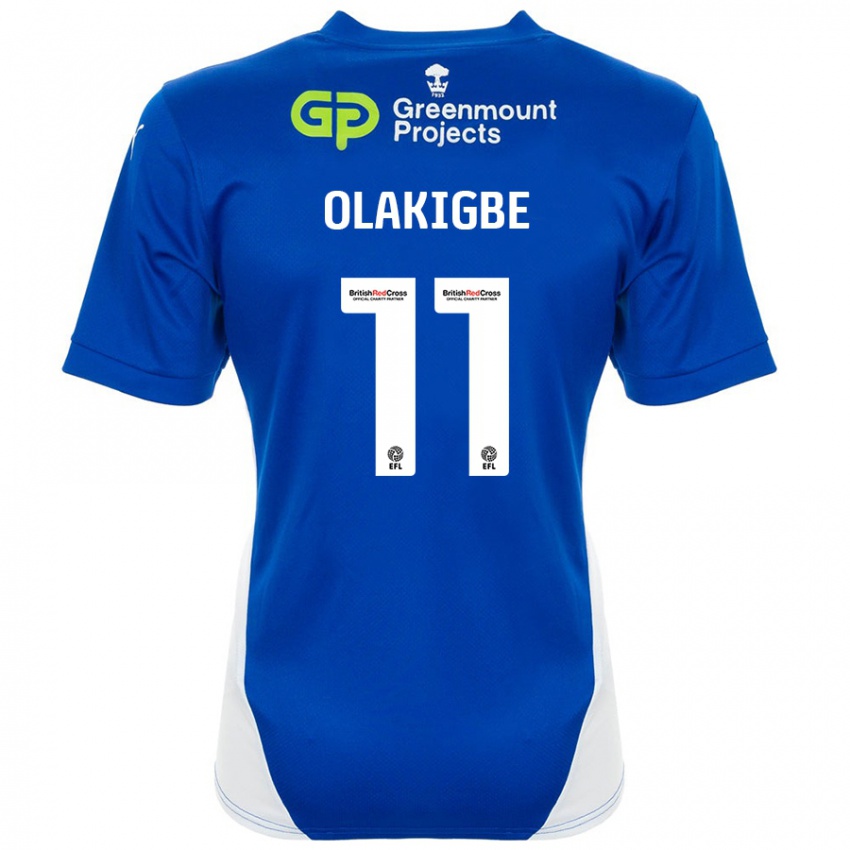 Criança Camisola Michael Olakigbe #11 Branco Azul Principal 2024/25 Camisa