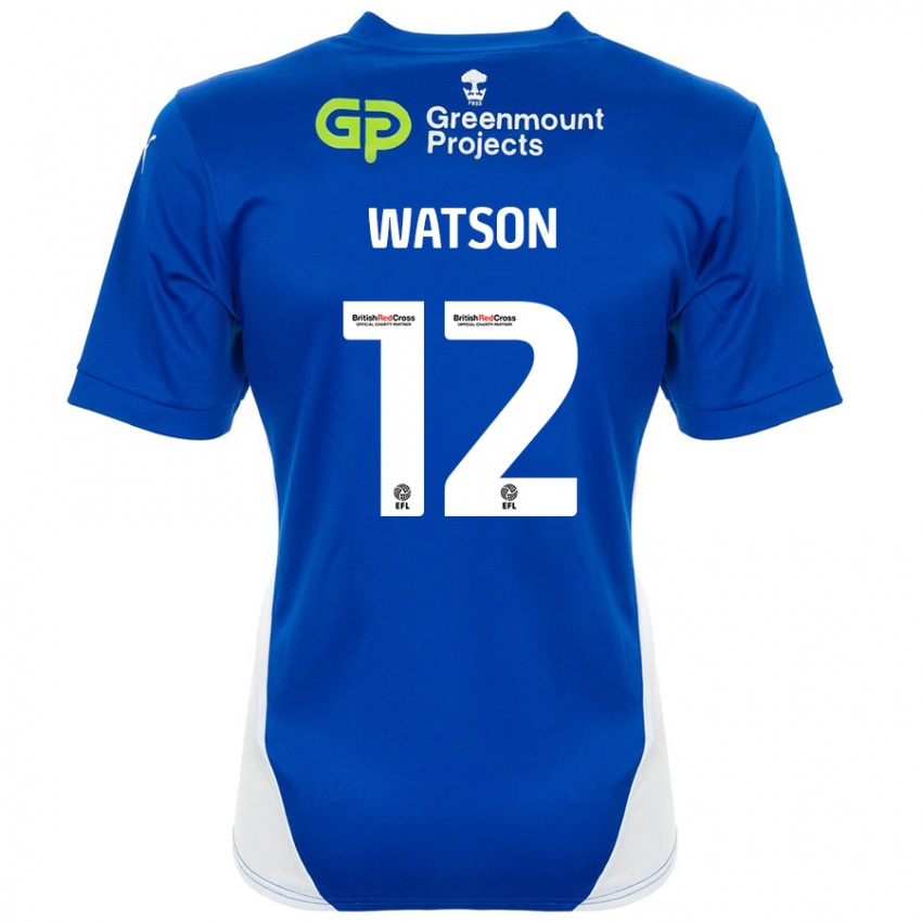 Criança Camisola Tom Watson #12 Branco Azul Principal 2024/25 Camisa