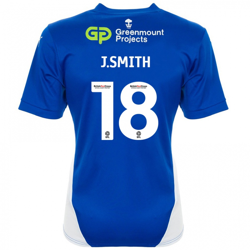 Criança Camisola Jonny Smith #18 Branco Azul Principal 2024/25 Camisa