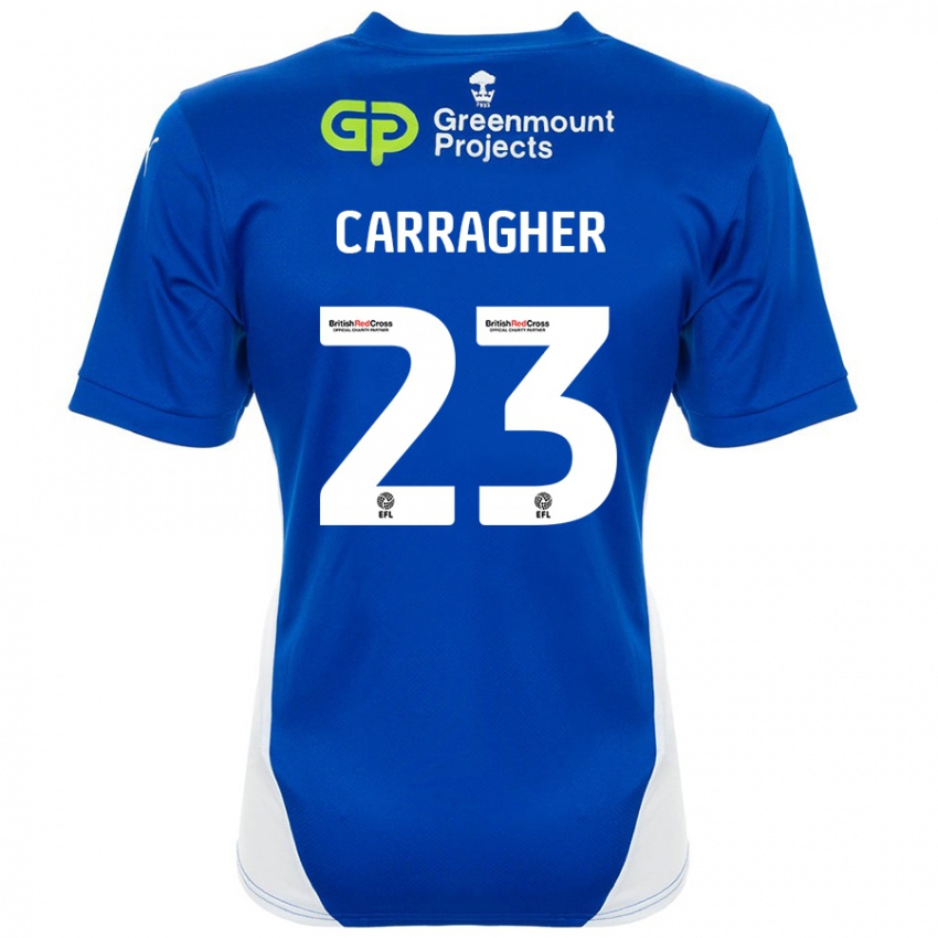 Criança Camisola James Carragher #23 Branco Azul Principal 2024/25 Camisa