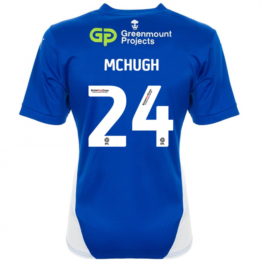 Criança Camisola Harry Mchugh #24 Branco Azul Principal 2024/25 Camisa