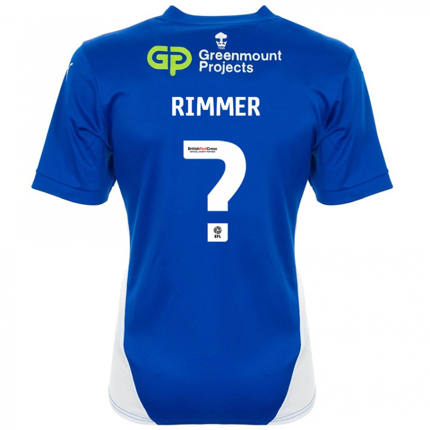 Criança Camisola Harry Rimmer #0 Branco Azul Principal 2024/25 Camisa