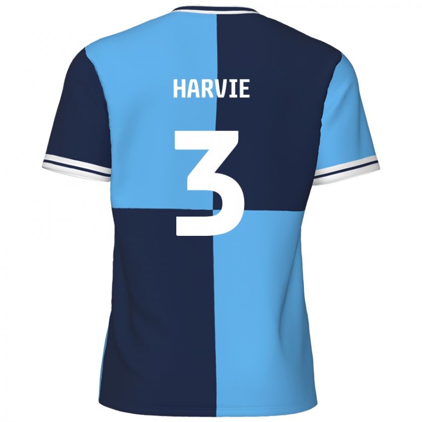 Criança Camisola Daniel Harvie #3 Azul Céu Azul Escuro Principal 2024/25 Camisa