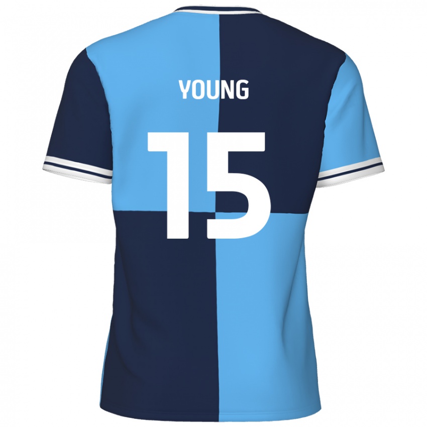 Criança Camisola Jack Young #15 Azul Céu Azul Escuro Principal 2024/25 Camisa