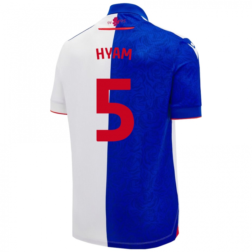 Criança Camisola Dominic Hyam #5 Céu Azul Branco Principal 2024/25 Camisa