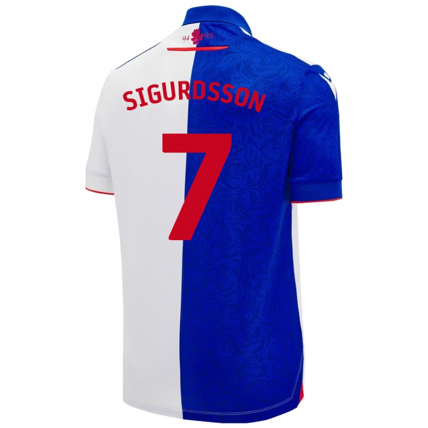 Criança Camisola Arnór Sigurdsson #7 Céu Azul Branco Principal 2024/25 Camisa