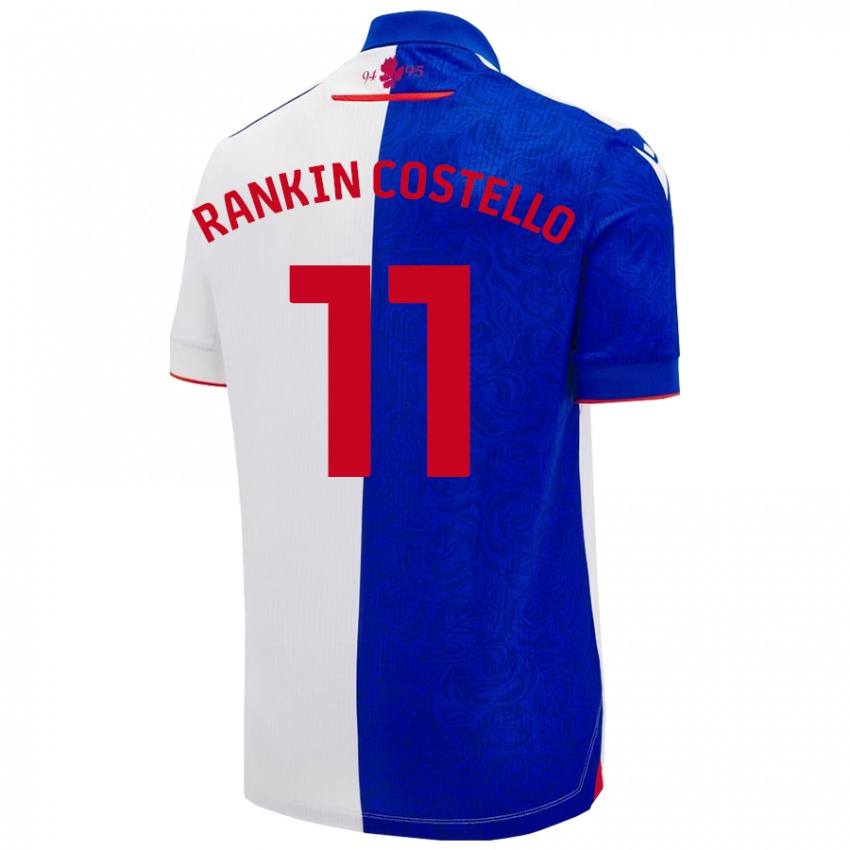 Criança Camisola Joe Rankin-Costello #11 Céu Azul Branco Principal 2024/25 Camisa